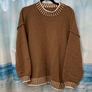 Amazon Brown and Cream Women's Sweater